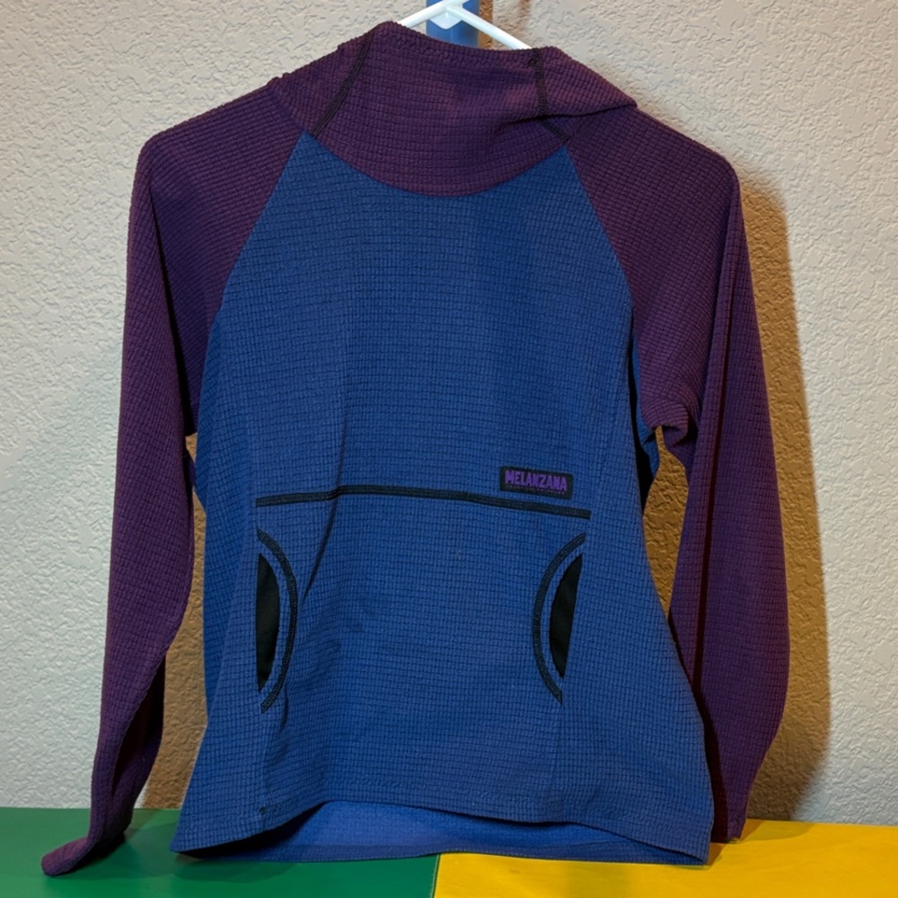 Melanzana Two-Tone Purple and Blue Pullover Hoodie - Youth Large